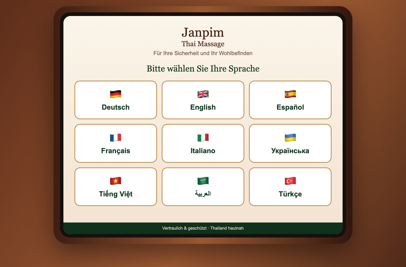 Sprachauswahl